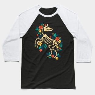 Flowered unicorn skeleton Baseball T-Shirt